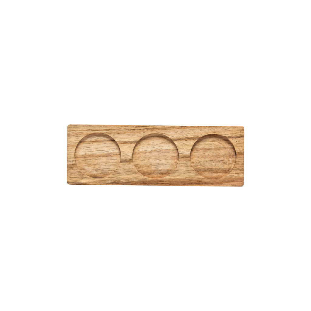 Aparte 3 Section Rectangular Oak Wood Tray