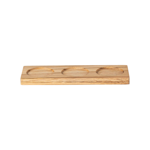 Aparte 3 Section Rectangular Oak Wood Tray