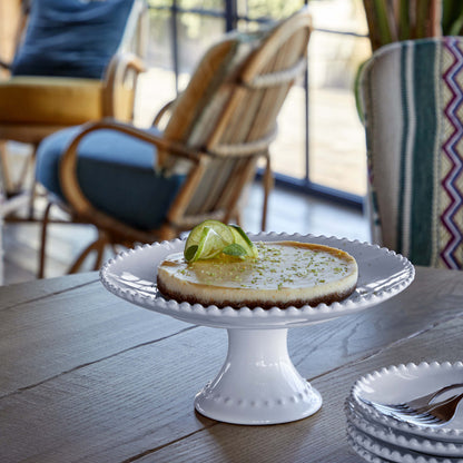 Costa Nova Pearl Cake Stand styled on the table