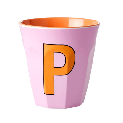 Rice Melamine Cup 250ml - Girl Plain Alphabet