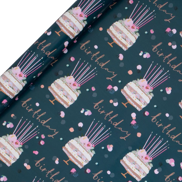 Paperworks Roll Wrap 4m Birthday Birthday Cake