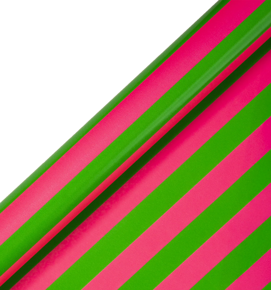 Kelly Hyatt Candy Cane Green & Pink Stripe Roll Wrap
