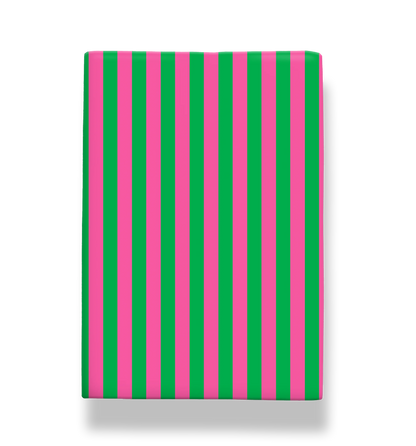 Kelly Hyatt Candy Cane Green & Pink Stripe Roll Wrap