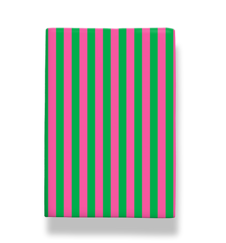 Kelly Hyatt Candy Cane Green & Pink Stripe Roll Wrap