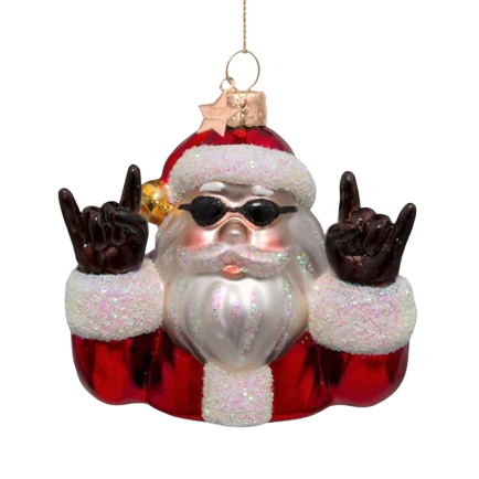 Vondels “Cool Santa” Glass Ornament – Red Opal – 8 cm