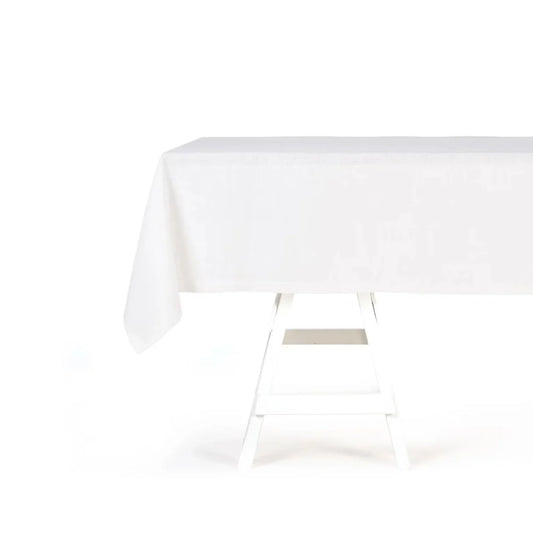 Libeco Riverside Round Tablecloth 178cm in Optic White, made in Belgium