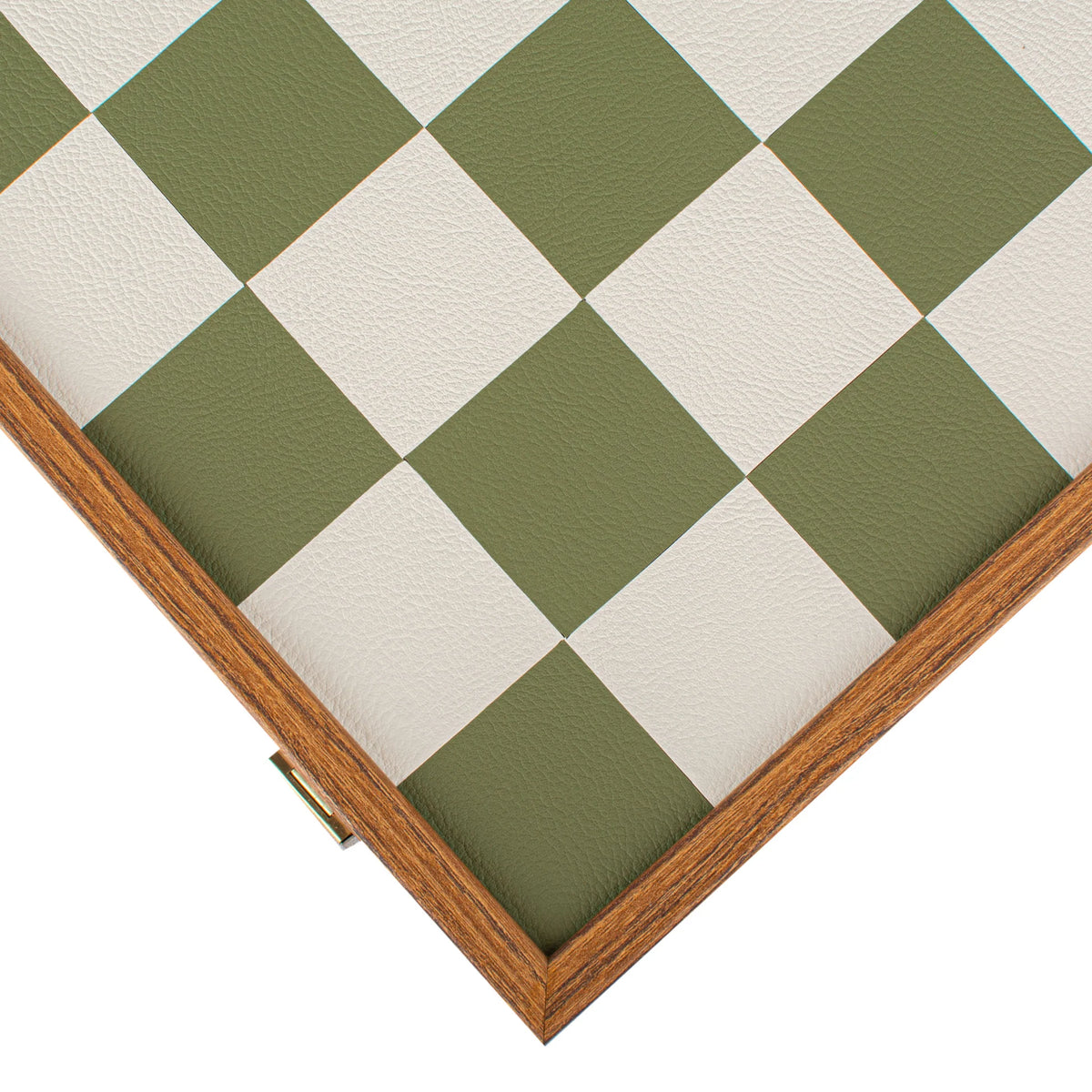 Manopoulos - Bauhaus Style Green & White Chess Set - 40x40cm with 8.5cm King Chessmen