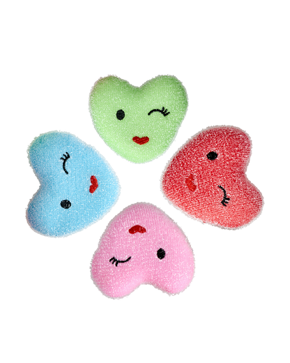 Rice heart-shaped kitchen sponge