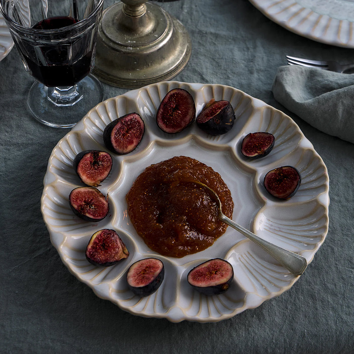 Costa Nova Cristal Aperitif Appetizer Dish 25cm, crackled glaze detail