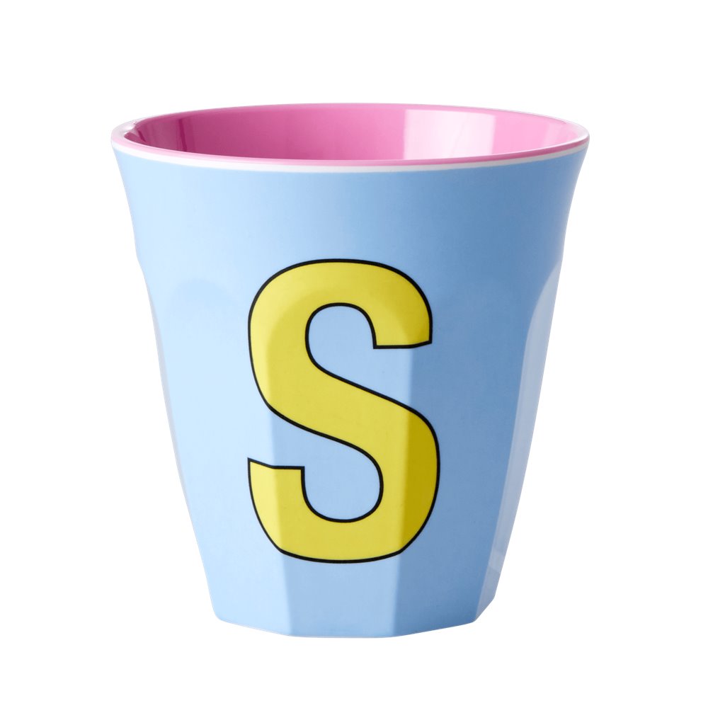 Rice Melamine Cup 250ml - Girl Plain Alphabet