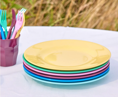 Rice Melamine Round Dinner Plates Asst. Show Your True Colors - 6 Pack