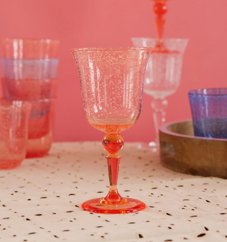 Rice Acrylic Wine Glass in Bubble Design - 360ml