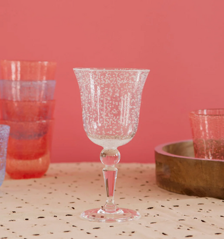 Rice Acrylic Wine Glass in Bubble Design - 360ml