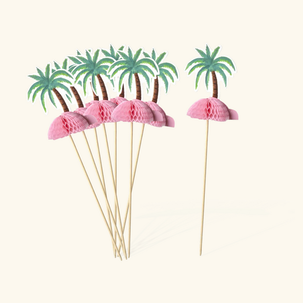 Rice Party Picks in Palm Tree Shape - 8 Pcs