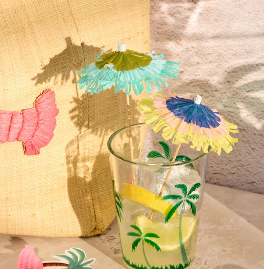 Rice Party Picks Umbrella 2 Colors - 8 Pcs
