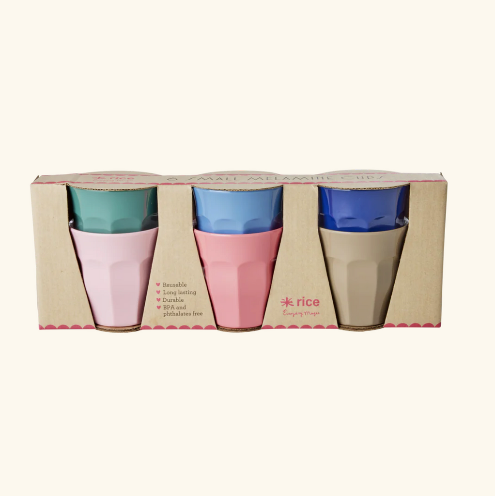 Rice Melamine Cup in 'A New York Minute' Colors - 160ml - 6 pack