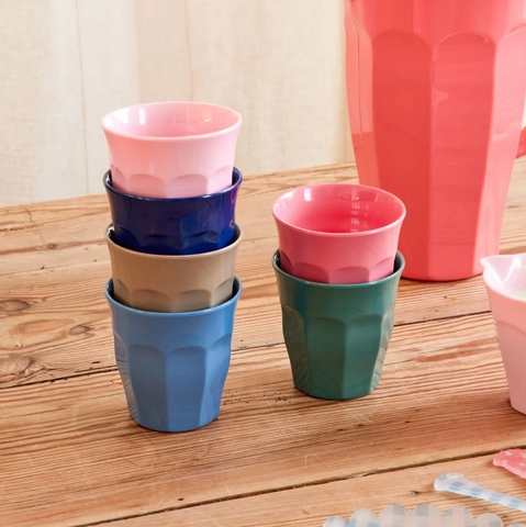 Rice Melamine Cup in 'A New York Minute' Colors - 160ml - 6 pack