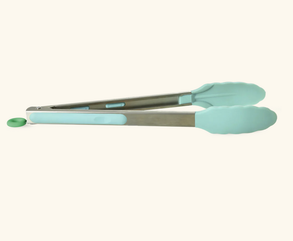 Rice Silicone Kitchen Tongs - Mint - Large