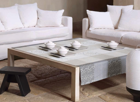 Le Jacquard Francais Fleurs De Kyoto Mist Tableclothes - 175cmx320cm