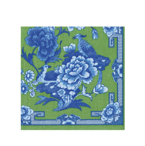 Caspari Green And Blue Plate Napkins