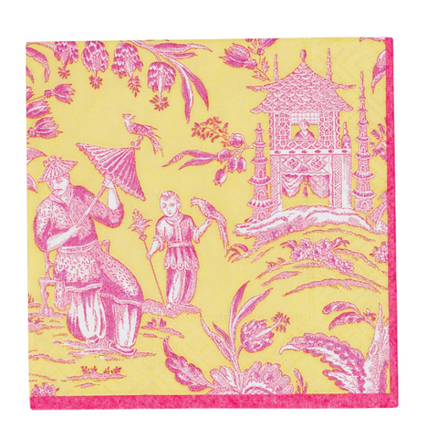 Caspari Silk Road Chartreuse Napkins