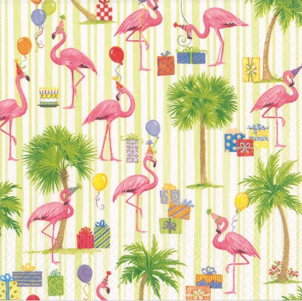 Caspari Party Flamingos Paper Luncheon Napkins, paper luncheon napkins by Caspari