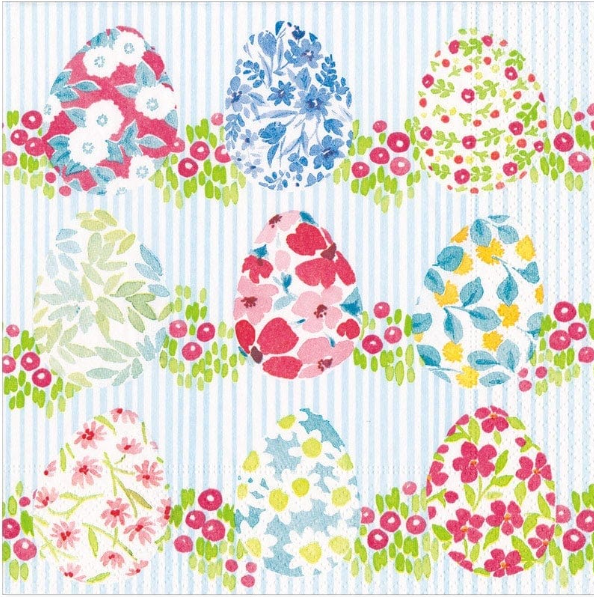 Caspari Floral Easter Eggs Paper Luncheon Napkins