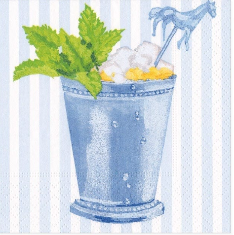Mint Julep Paper Cocktail Napkins in Blue