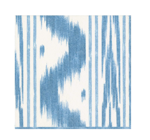 Caspari Nantes Blue Paper Linen Napkins, paper linen napkins by Caspari