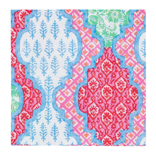 Caspari Provencale Cotton Pink Multi Napkins