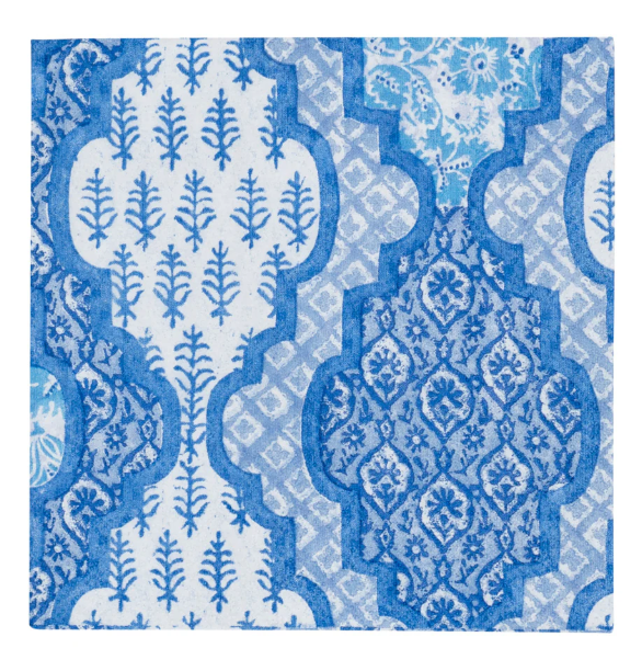 Caspari Provencale Cotton Blue paper napkins