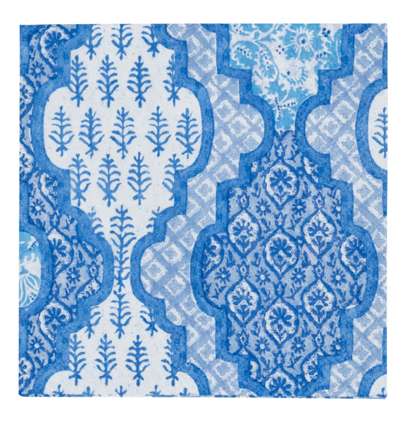 Caspari Provencale Cotton Blue Napkins