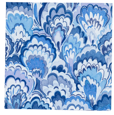Caspari Marbled Ceramica Indigo Napkins