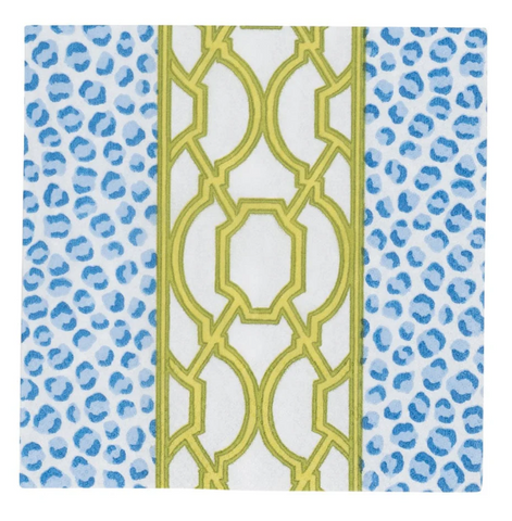 Caspari Knots And Spots Blue & Green Napkins