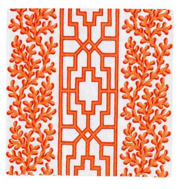 Caspari Coral And Trellis Coral Napkins
