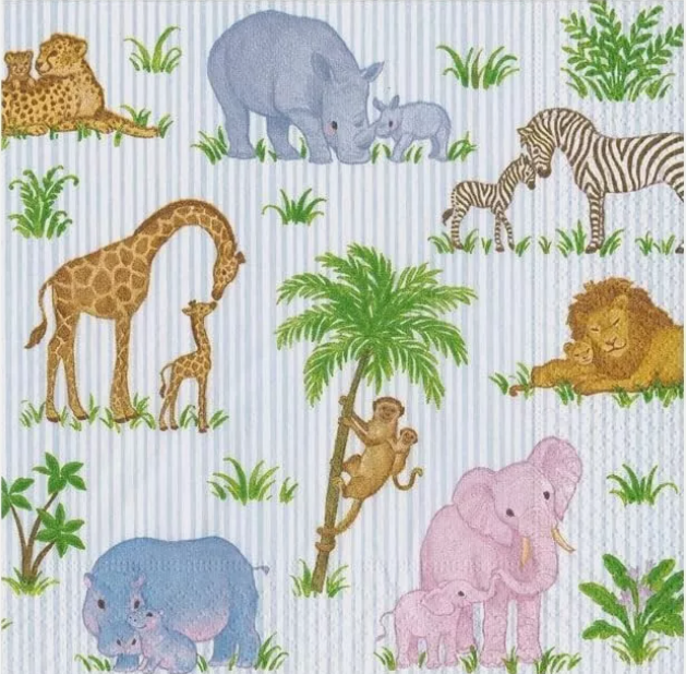 Caspari Safari Baby Napkins