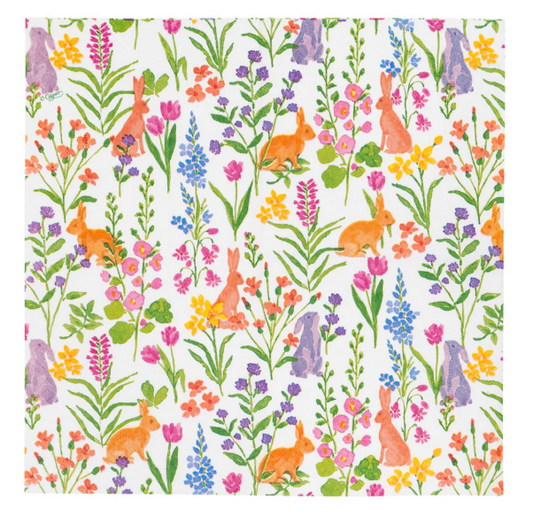 Caspari Bunny Field Napkins