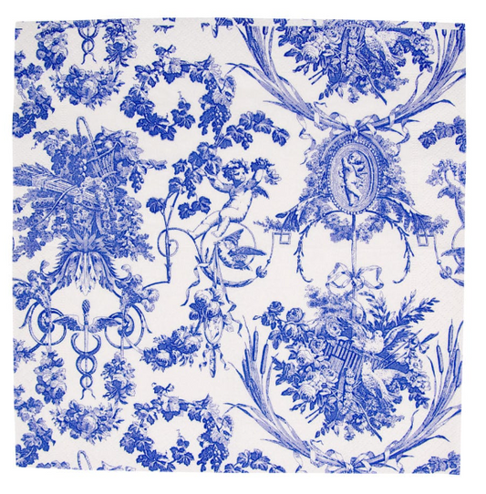 Caspari Romantic Blue Napkins