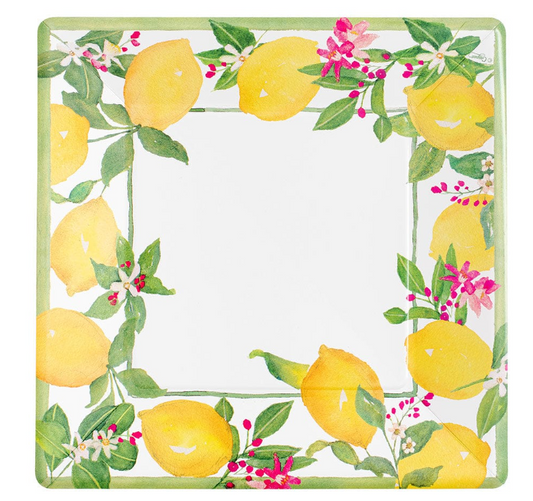 Caspari Limoncello Square Plates