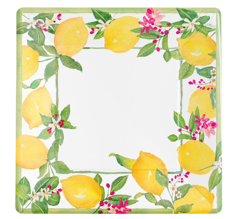 Caspari Limoncello Square Plates