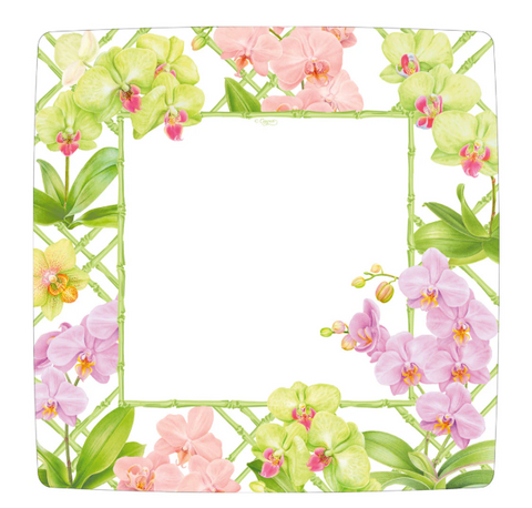 Caspari Orchid Conservatory Square Plates