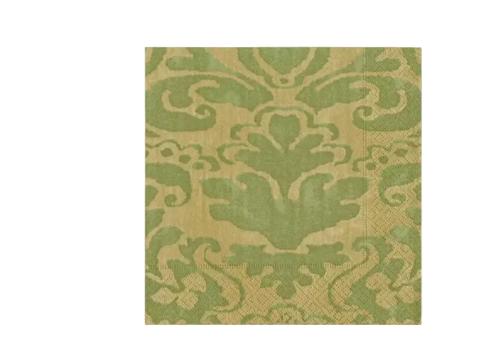 Caspari Palazzo Paper Cocktail Napkins in Moss Green, paper cocktail napkins by Caspari
