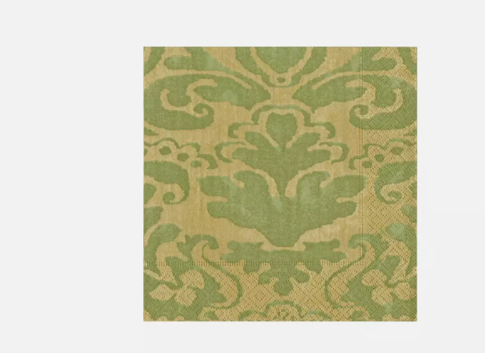 Palazzo Paper Cocktail Napkins in Moss Green