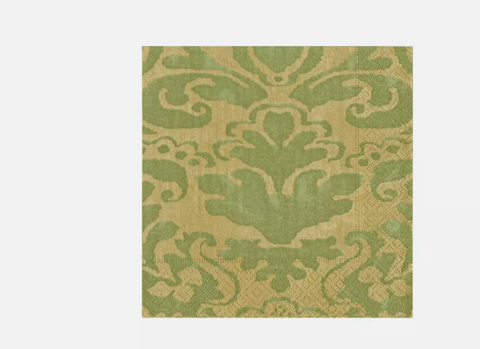 Palazzo Paper Cocktail Napkins in Moss Green