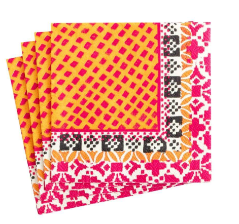 Caspari Frida Paper Napkins in Black & White, paper napkins by Caspari
