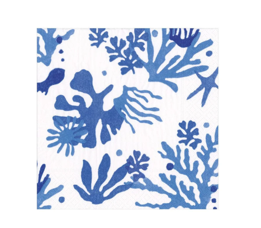 Matisse Paper Napkins in Coral & Blue