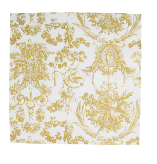 Romantic Toile Gold Napkins
