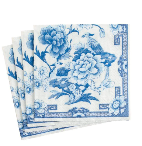 Caspari Blue & White Paper Napkins