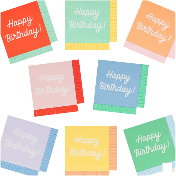 Mixed Happy Birthday Napkins