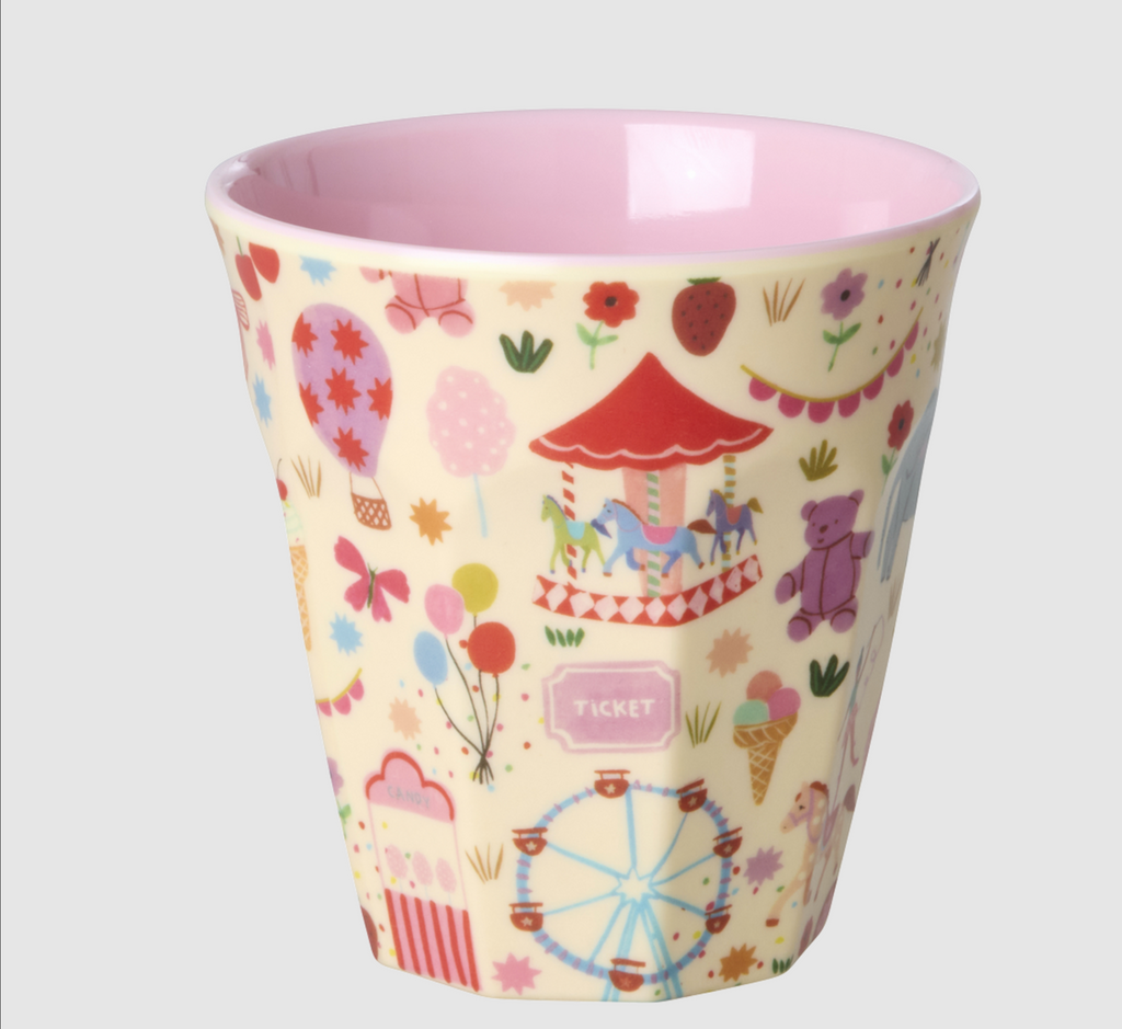 Rice Melamine Cup with Fun Fair Print - 250ml